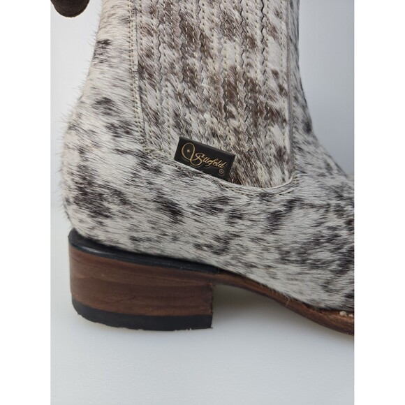 Stiefeld Boots -The Aurora Cowhide Boots White Black Snip Toe Size 6.5 Cowboy - Picture 6 of 12